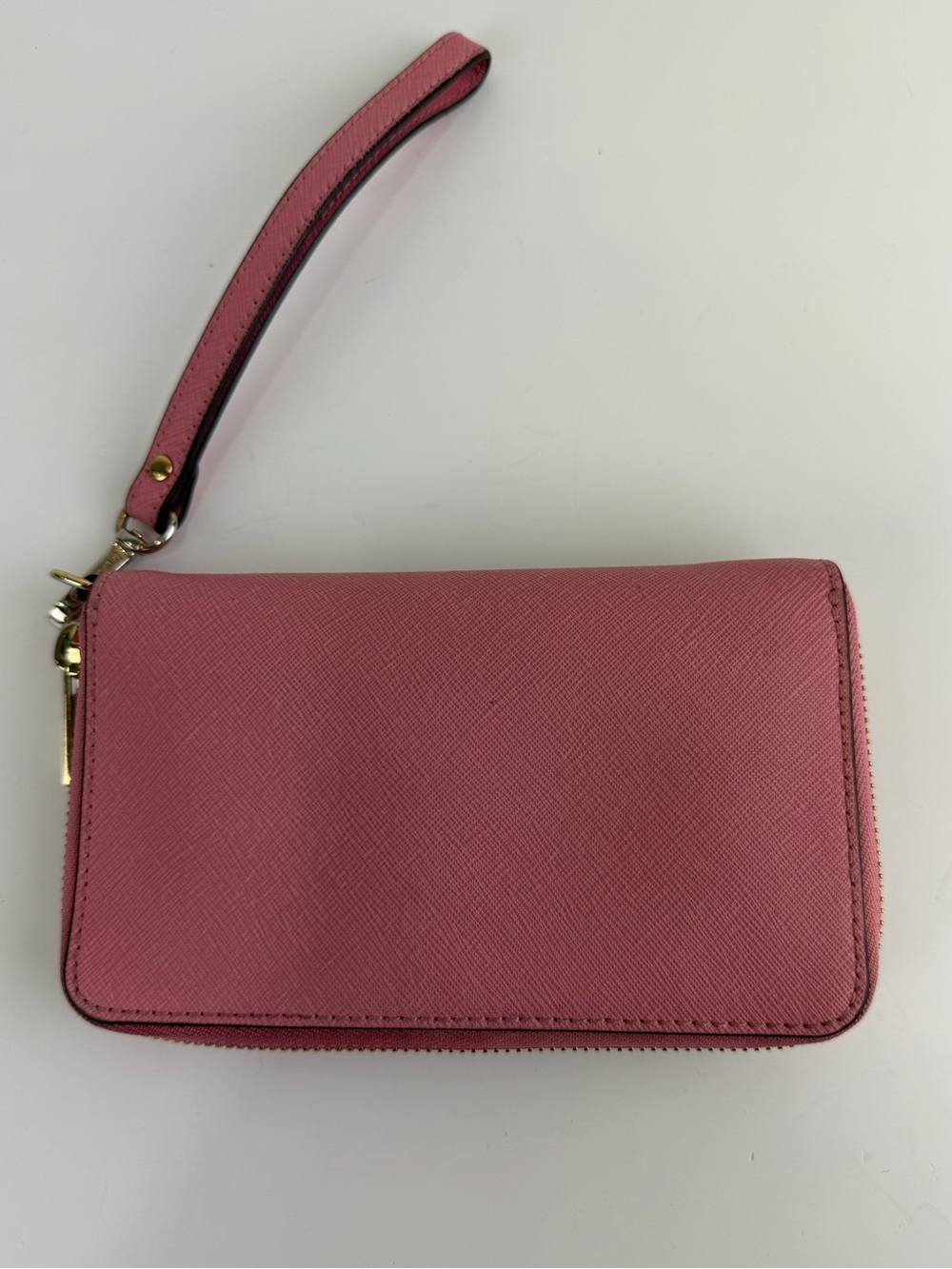 Michael Kors Jet Set Travel Large Zip Wristlet Wallet Pink Saffiano Leather - Picture 2 of 9